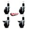 Service Caster 4'' Soft Rubber Wheel Swivel 1-3/4'' Expanding Stem Caster Set 2 Brakes, 4PK SCC-EX20S414-SRS-2-PLB-2-134 - alternate 5